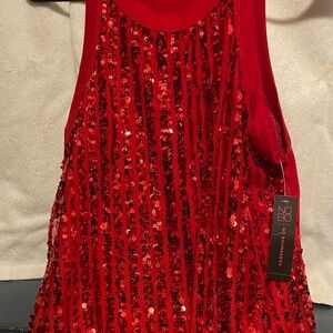 No Boundaries Vibrant Sparkly Red Tank Top